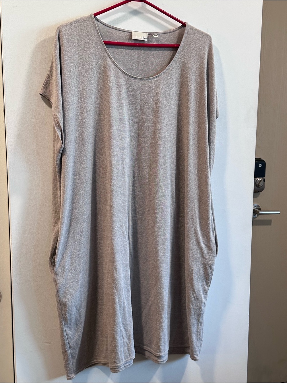 Wilfred Relaxed Scoop-Neck Tunic in Light Taupe Gray
